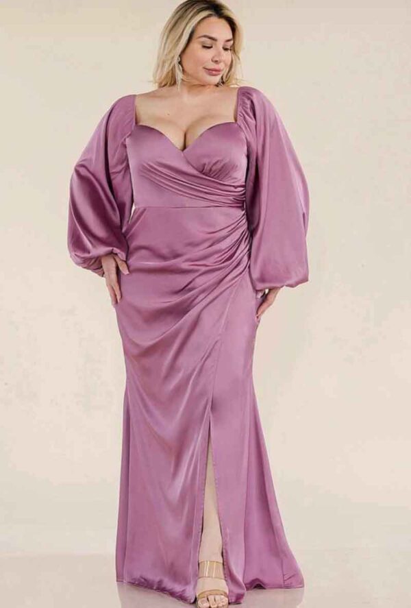 Vestido Gala azul y rosa