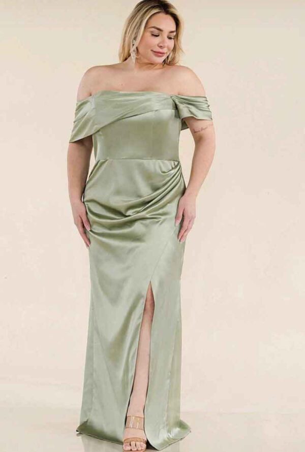 Vestido de gala turquesa